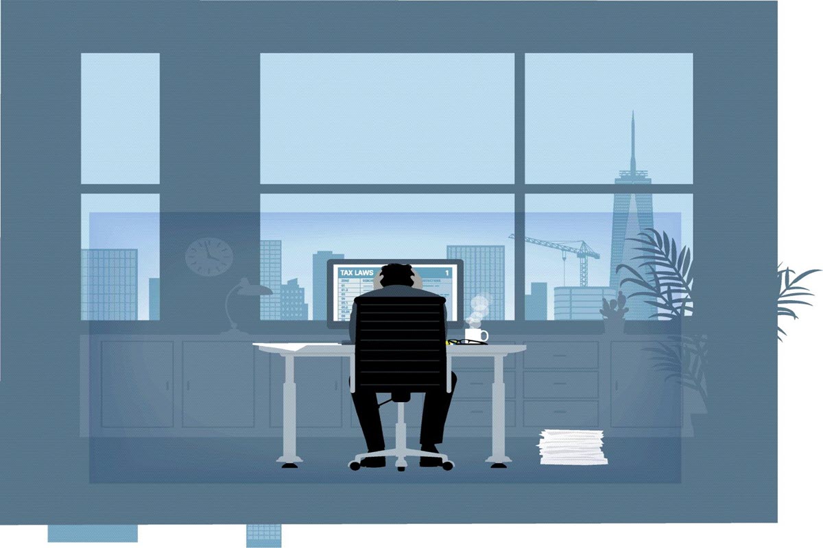 Man stressed out working in front of computer